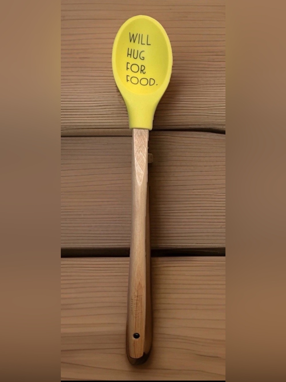 Krumbs Kitchen Farmhouse Silicone Cooking Spoon w/ Wooden Handle Hug